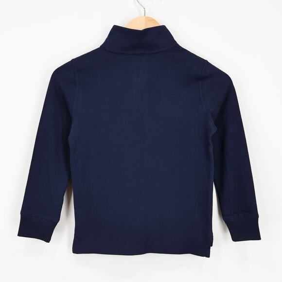 NWT J.Crew Crewcuts Boys' Sueded Half Zip Popover Sweatshirt Navy Blue S (6-7) - Picture 2 of 9